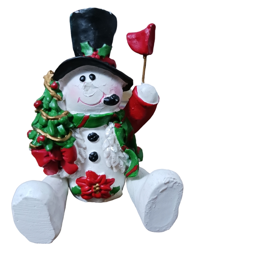 Snowman Figurine Small Poseable Limbs
